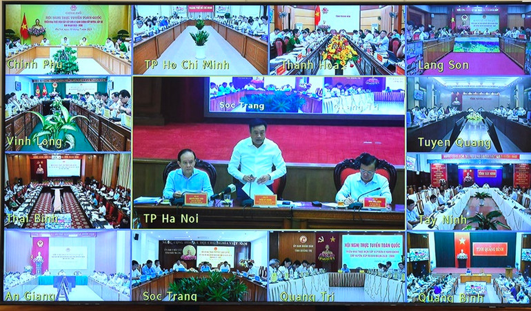 Phiên họp được kết nối trực tuyến từ Trụ sở Chính phủ đến 63 điểm cầu các tỉnh, thành phố trực thuộc Trung ương.