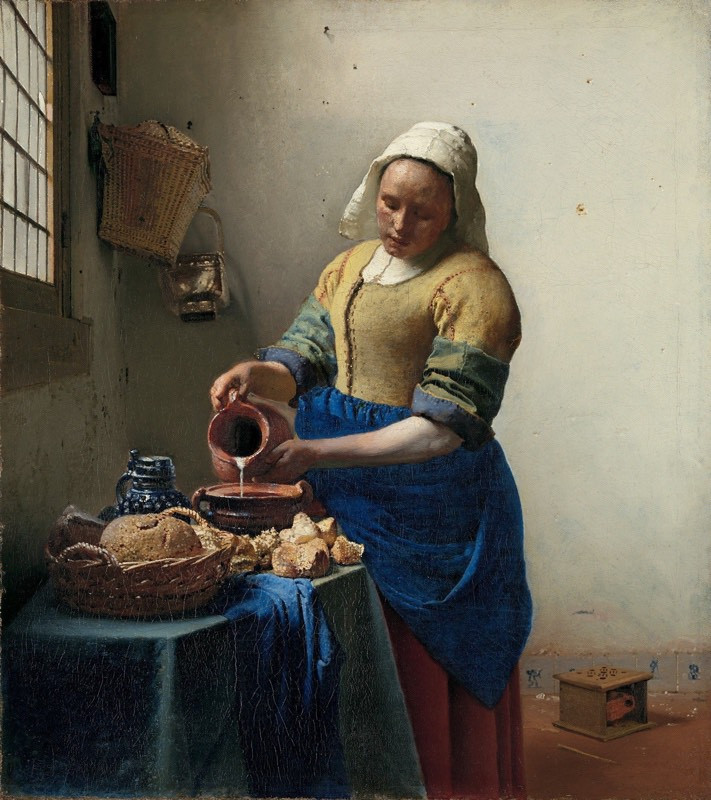 Tác phẩm Cô gái rót sữa của Johannes Vermeer, sáng tác năm 1660.