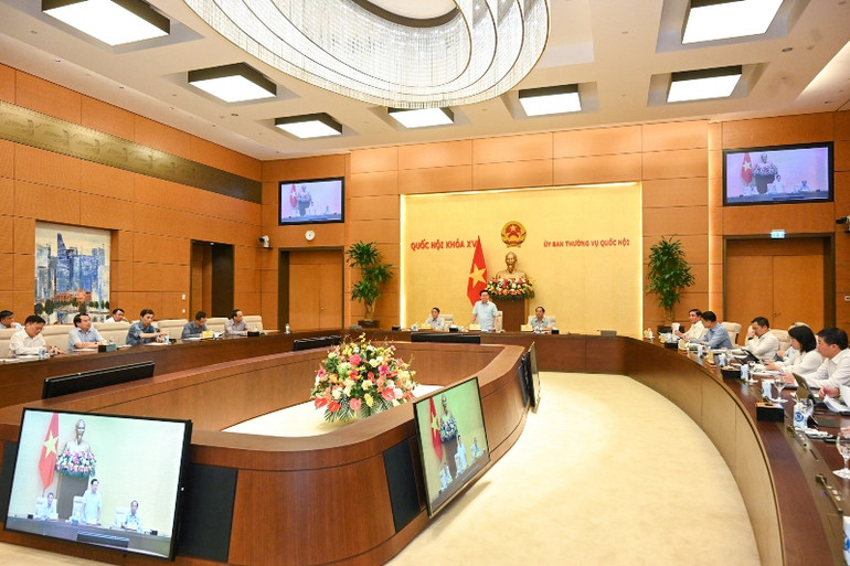 Quang cảnh buổi làm việc tại Nhà Quốc hội. (Ảnh: Duy Linh)