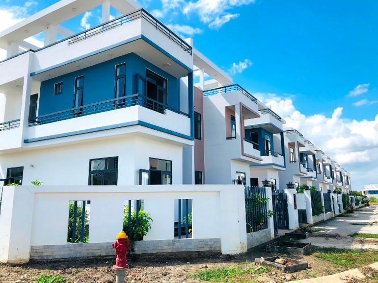 Một góc khu biệt thự Dự án khu dân cư Tân Thịnh.