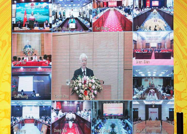 Tại các điểm cầu của hội nghị. (Ảnh: Trần Hải) Tại các điểm cầu của hội nghị. (Ảnh: Trần Hải)