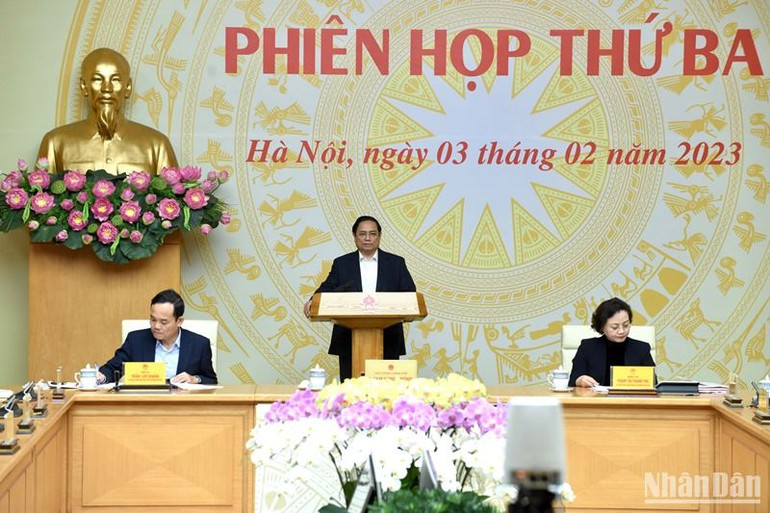 Thủ tướng Phạm Minh Chính phát biểu và chỉ đạo hội nghị.
