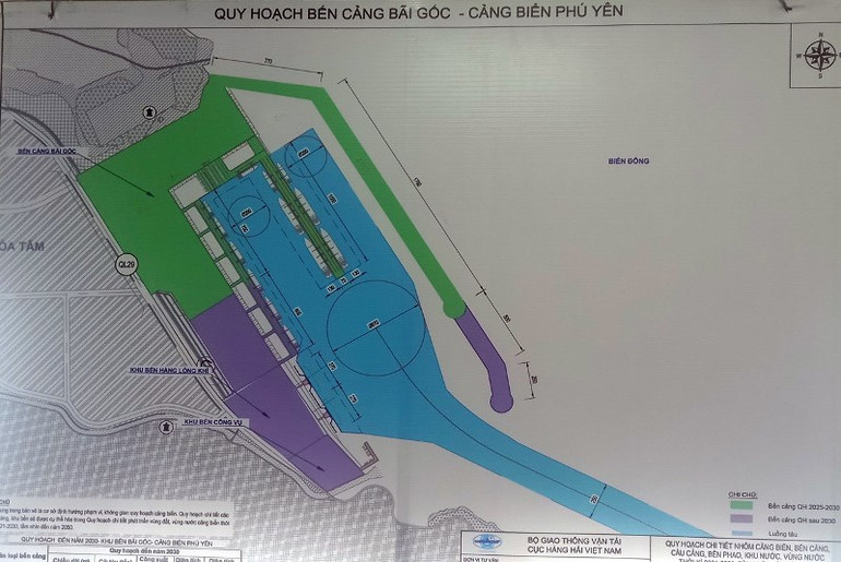 Bản đồ quy hoạch Cảng bãi Gốc (thị xã Đông Hòa, tỉnh Phú Yên) được doanh nghiệp quan tâm đề xuất đầu tư.