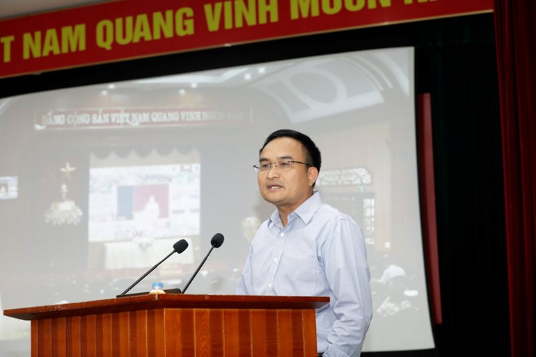 Đồng chí Lê Đình Tĩnh, Vụ trưởng Vụ Chính sách đối ngoại, Bộ Ngoại giao thông tin về cạnh tranh giữa các nước lớn hiện nay.