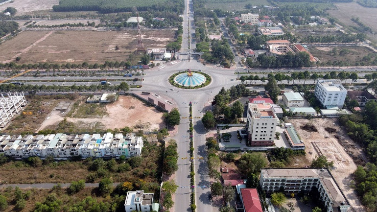 Một góc khu vực trung tâm huyện Nhơn Trạch.