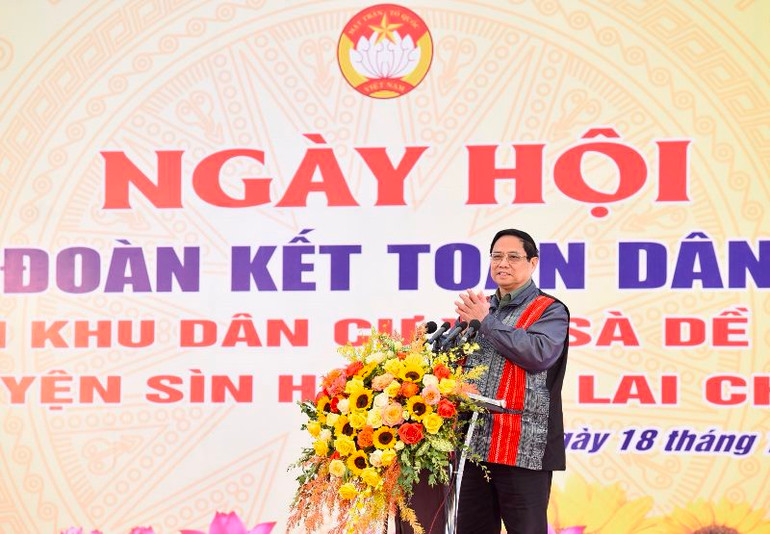 Thủ tướng Phạm Minh Chính phát biểu tại Ngày hội. Thủ tướng Phạm Minh Chính phát biểu tại Ngày hội.