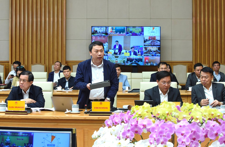 Đại diện lãnh đạo Bộ Thông tin và Truyền thông phát biểu.