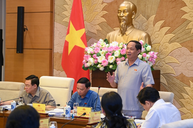 Phó Chủ tịch Quốc hội Trần Quang Phương phát biểu tại buổi làm việc.