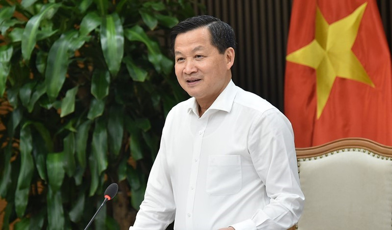 Phó Thủ tướng Lê Minh Khái phát biểu tại cuộc họp. (Ảnh: An Đăng)