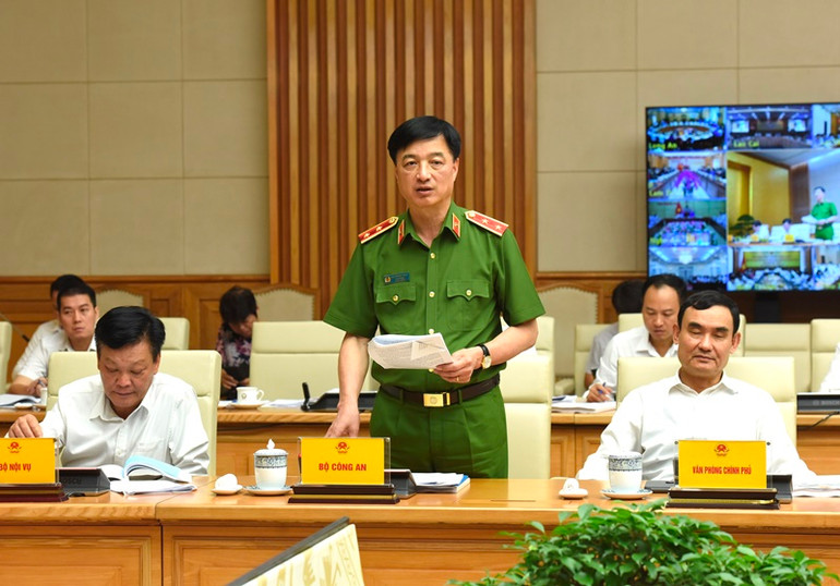 Thứ trưởng Công an, Trung tướng Nguyễn Duy Ngọc phát biểu.