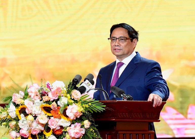 Thủ tướng Phạm Minh Chính phát biểu. Thủ tướng Phạm Minh Chính phát biểu.