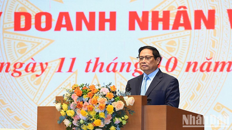 Thủ tướng Phạm Minh Chính phát biểu tại Hội nghị. Thủ tướng Phạm Minh Chính phát biểu tại Hội nghị.