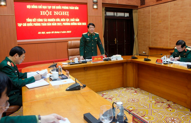 Đại tướng Lương Cường phát biểu tại hội nghị. Đại tướng Lương Cường phát biểu tại hội nghị.