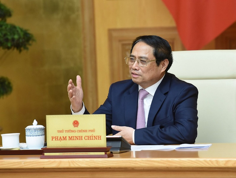 Thủ tướng Phạm Minh Chính phát biểu tại buổi tiếp đoàn Tổ chức phát triển hệ thống lương thực thực phẩm châu Phi.