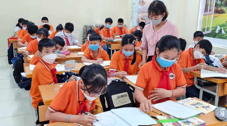 Giáo dục Vĩnh Yên liên tiếp 3 năm liền đứng đầu tỉnh (Trong ảnh: Một tiết học tại Trường THCS Đồng Tâm).