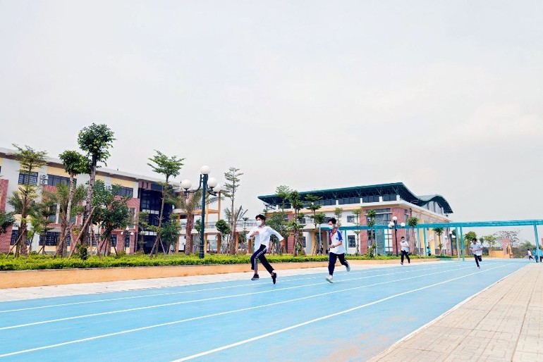 Công trình Trường trung học cơ sở Vĩnh Tường được hoàn thành năm 2022.