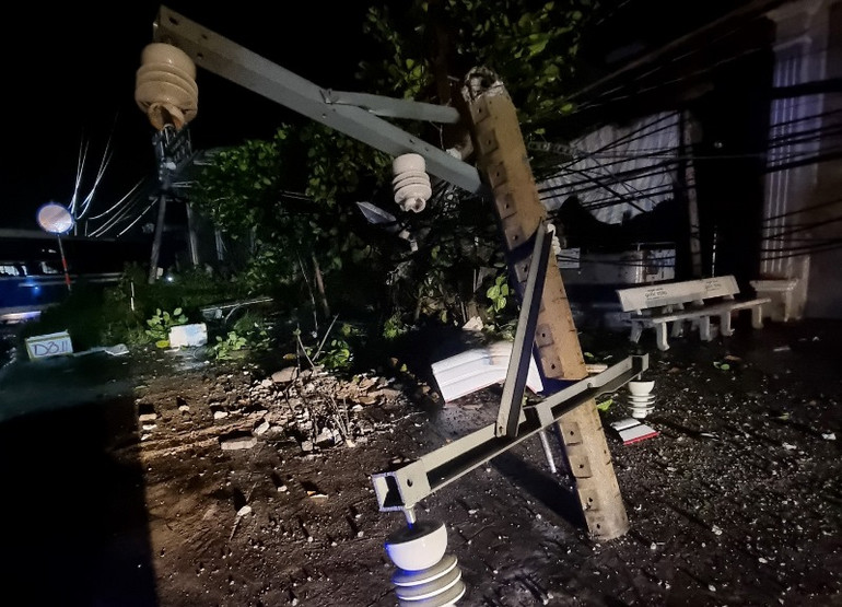 Đồng Nai: Xe khách 52 chỗ tông gãy trụ điện làm khu công nghiệp mất điện ảnh 1