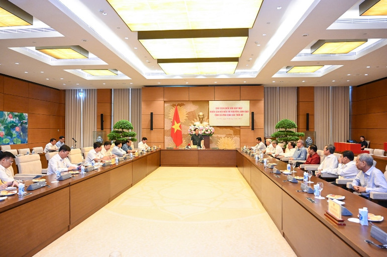 Quang cảnh cuộc gặp mặt tại Nhà Quốc hội. (Ảnh: Duy Linh)