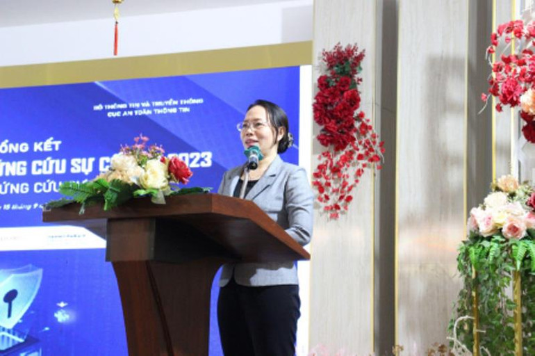 Bà Huỳnh Thị Diễm Ngọc - Tỉnh ủy viên, Phó Chủ tịch UBND tỉnh Sóc Trăng cho biết việc triển khai diễn tập đóng vai trò quan trọng đối với việc bảo đảm an toàn thông tin trên toàn tỉnh.