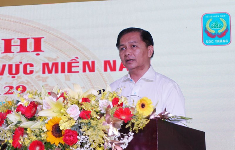 Chủ tịch Ủy ban nhân dân tỉnh, Chủ tịch Hội đồng Xổ số kiến thiết Sóc Trăng Trần Văn Lâu phát biểu chào mừng.