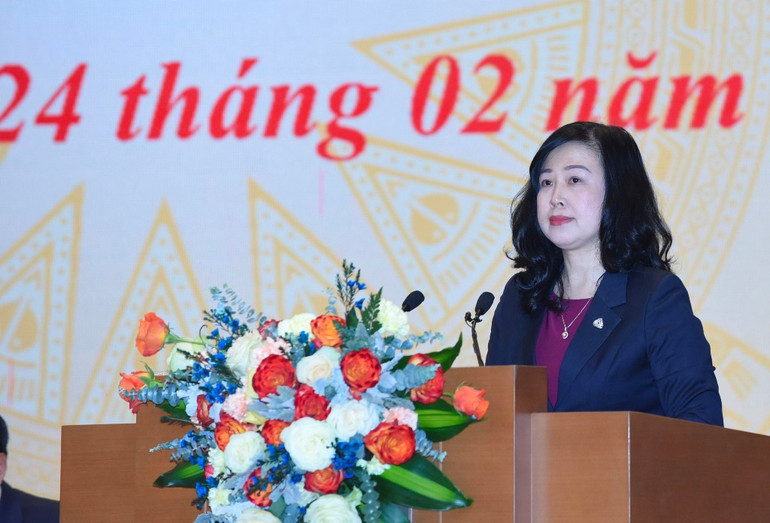 Bộ trưởng Y tế Đào Hồng Lan phát biểu khai mạc hội nghị.