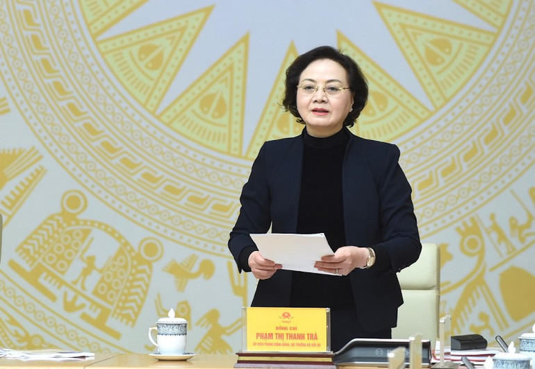 Bộ trưởng Bộ Nội vụ Phạm Thị Thanh Trà phát biểu tại hội nghị.