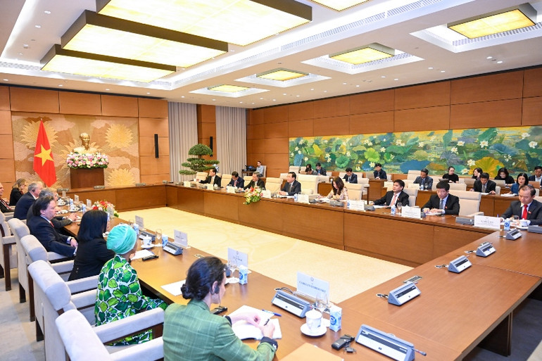 Quang cảnh cuộc tiếp tại Nhà Quốc hội. (Ảnh: Duy Linh)