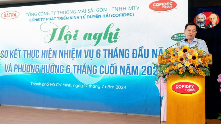 Ông Hà Ngọc Sơn, Phó Tổng Giám đốc SATRA, phát biểu tại hội nghị. (Ảnh: SATRA) Ông Hà Ngọc Sơn, Phó Tổng Giám đốc SATRA, phát biểu tại hội nghị. (Ảnh: SATRA)