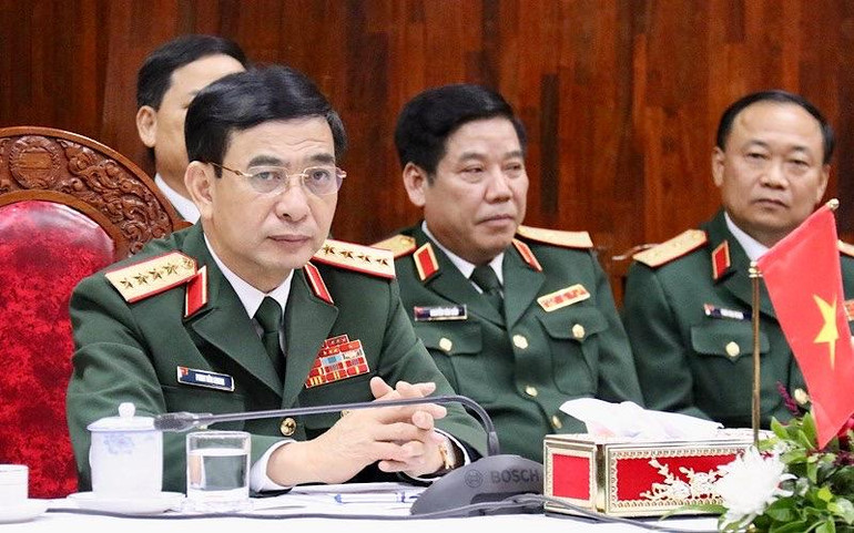 Đại tướng Phan Văn Giang, Ủy viên Bộ Chính trị, Phó Bí thư Quân ủy Trung ương, Bộ trưởng Quốc phòng Việt Nam.