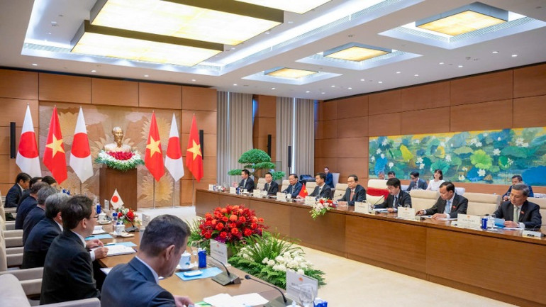 Quang cảnh hội kiến tại Nhà Quốc hội. (Ảnh: ĐĂNG ANH) Quang cảnh hội kiến tại Nhà Quốc hội. (Ảnh: ĐĂNG ANH)