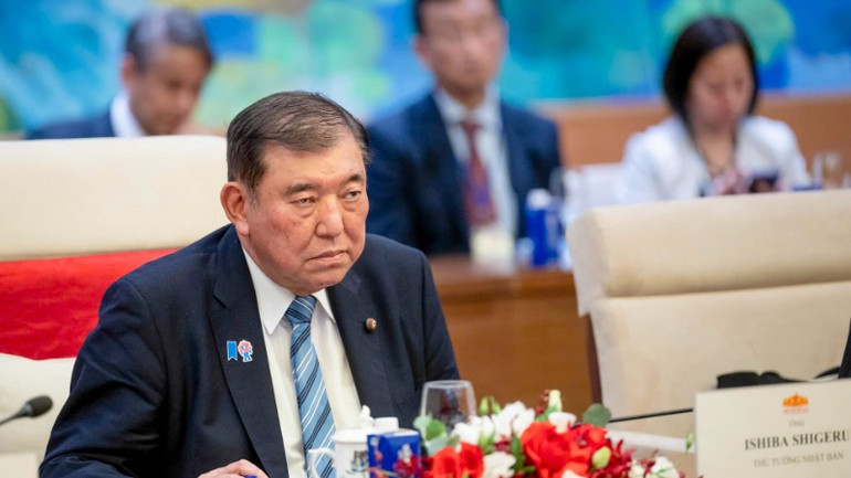 Thủ tướng Nhật Bản Ishiba Shigeru phát biểu tại hội kiến. (Ảnh: ĐĂNG ANH) Thủ tướng Nhật Bản Ishiba Shigeru phát biểu tại hội kiến. (Ảnh: ĐĂNG ANH)