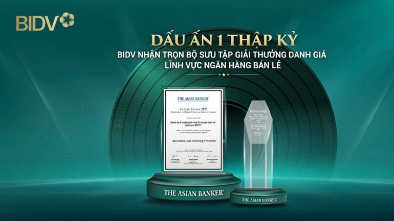 BIDV nhận trọn bộ sưu tập giải thưởng danh giá lĩnh vực Ngân hàng bán lẻ.