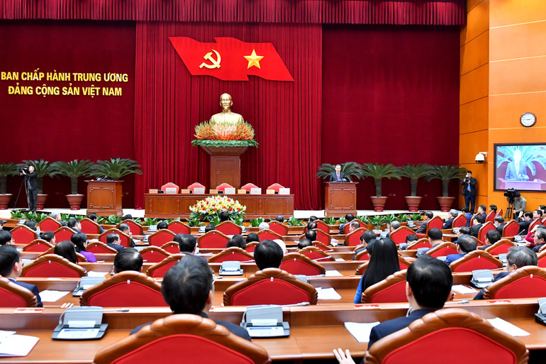 Hội nghị Ban Chấp hành Trung ương Đảng khóa XIII họp phiên bế mạc. Ảnh: ĐĂNG KHOA Hội nghị Ban Chấp hành Trung ương Đảng khóa XIII họp phiên bế mạc. Ảnh: ĐĂNG KHOA