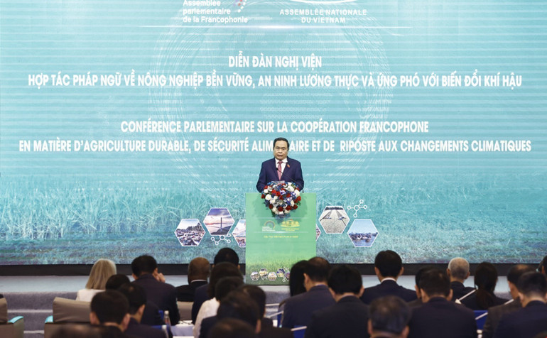 Chủ tịch Quốc hội Trần Thanh Mẫn phát biểu khai mạc. Ảnh: Doãn Tấn - TTXVN