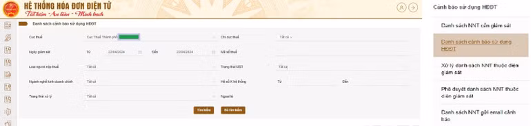 Chức năng cảnh báo sử dụng hóa đơn điện tử trên ứng dụng Quản lý hóa đơn điện tử áp dụng đối với người nộp thuế là các tổ chức, doanh nghiệp và hộ kinh doanh, cá nhân kinh doanh có đăng ký sử dụng hóa đơn điện tử.