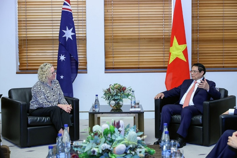 Thủ tướng Chính phủ Phạm Minh Chính tiếp bà Sharon Claydon.