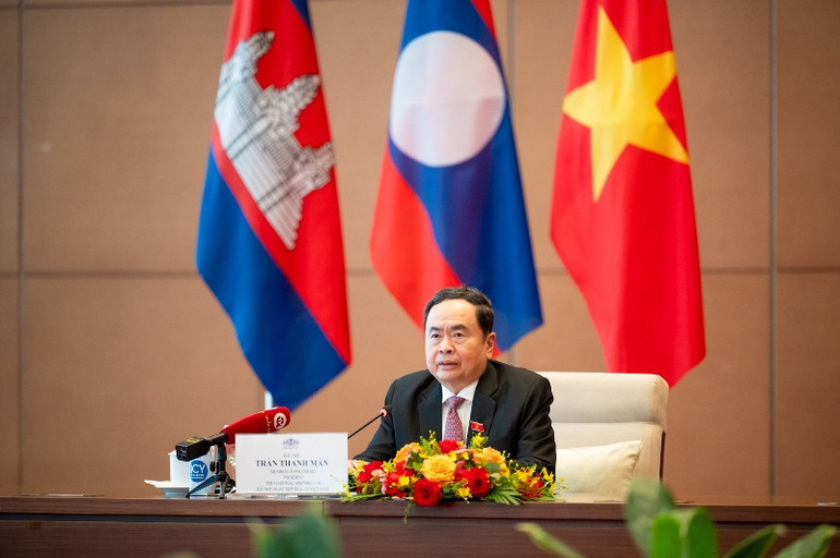 Chủ tịch Quốc hội Trần Thanh Mẫn phát biểu tại cuộc tiếp. (Ảnh Duy Linh)