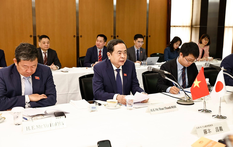 Chủ tịch Quốc hội Trần Thanh Mẫn phát biểu. (Ảnh: Doãn Tấn - TTXVN)