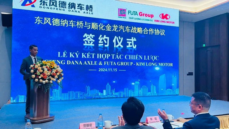 Ông Đào Viết Ánh, Tổng Giám đốc Kim Long Motor chia sẻ về ý nghĩa việc ký kết hợp tác chiến lược toàn diện giữa các doanh nghiệp ô-tô Việt Nam-Trung Quốc.