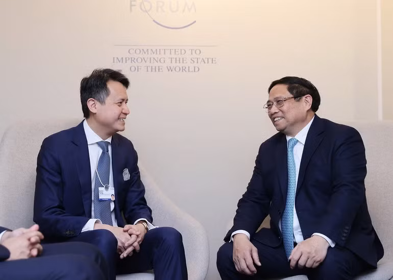 Thủ tướng Phạm Minh Chính gặp Tổng Giám đốc Tổ chức Sở hữu Trí tuệ (WIPO) Daren Tang. (Ảnh: Dương Giang/TTXVN)