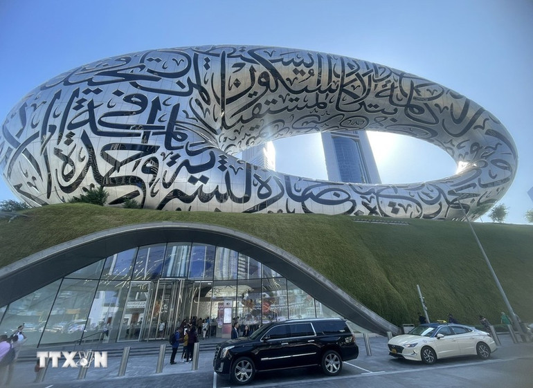 Bảo tàng Tương lai tại thành phố Dubai, Các Tiểu Vương quốc Arab Thống nhất (UAE). (Ảnh: Dương Giang/TTXVN)