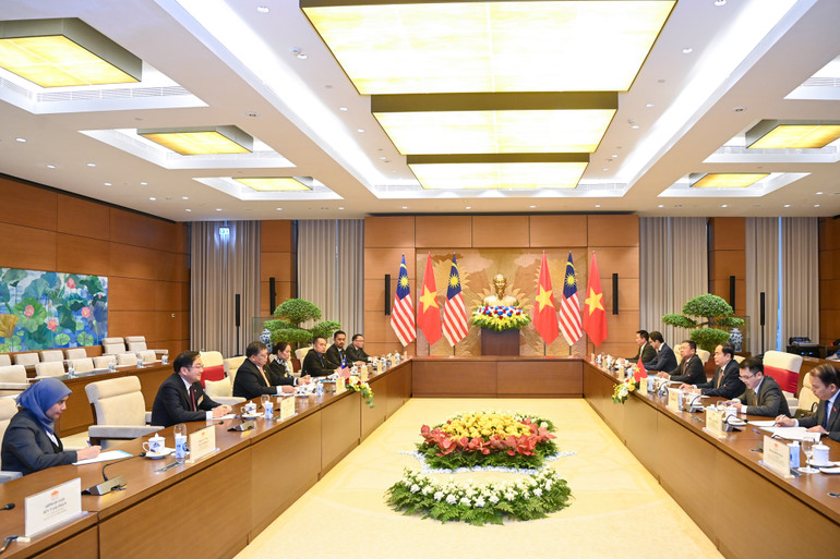 Quang cảnh buổi hội đàm tại Nhà Quốc hội. (Ảnh: Duy Linh)