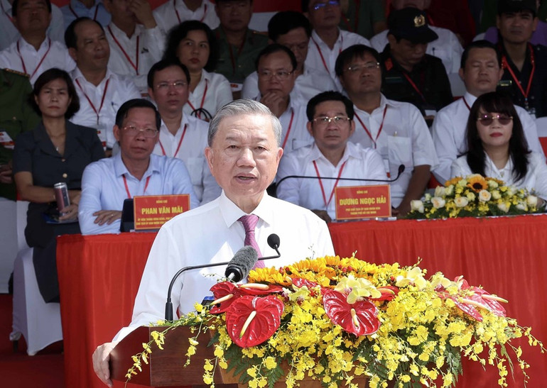 Chủ tịch nước Tô Lâm phát biểu. Ảnh: Nhan Sáng-TTXVN