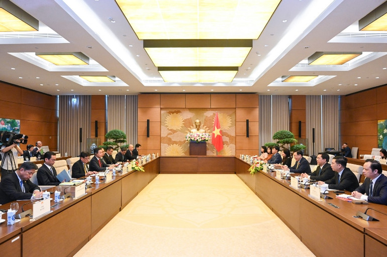 Quang cảnh buổi tiếp tại Nhà Quốc hội. (Ảnh: DUY LINH)