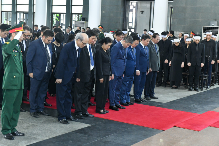 Đoàn Liên hiệp các tổ chức hữu nghị viếng Tổng Bí thư Nguyễn Phú Trọng.