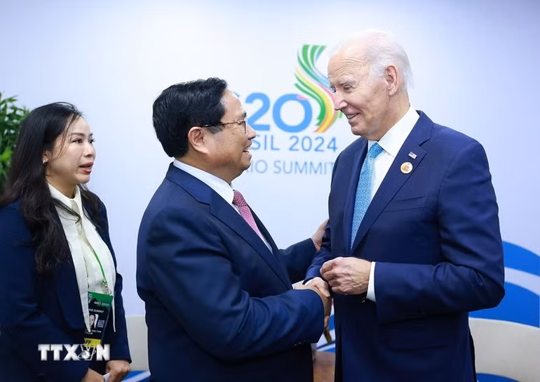 Thủ tướng Phạm Minh Chính gặp Tổng thống Hoa Kỳ Joe Biden.