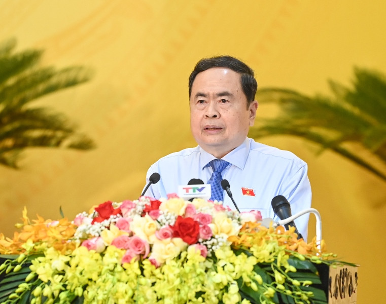 Chủ tịch Quốc hội Trần Thanh Mẫn phát biểu chỉ đạo tại kỳ họp. (Ảnh Duy Linh)