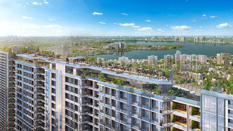 Hai mặt nội khu dự án sở hữu tầm nhìn hướng Hồ Tây đắt giá cùng hệ sinh thái tiện ích “trên không” quy mô ấn tượng. Hai mặt nội khu dự án sở hữu tầm nhìn hướng Hồ Tây đắt giá cùng hệ sinh thái tiện ích “trên không” quy mô ấn tượng.