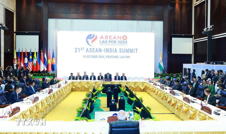 Hội nghị Cấp cao ASEAN-Ấn Độ lần thứ 21. (Ảnh: Dương Giang/TTXVN)
