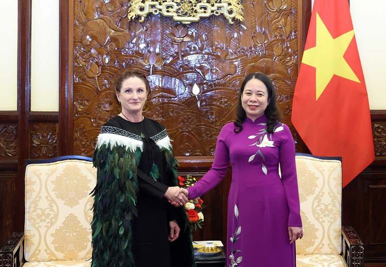 Quyền Chủ tịch nước Võ Thị Ánh Xuân tiếp Đại sứ New Zealand.